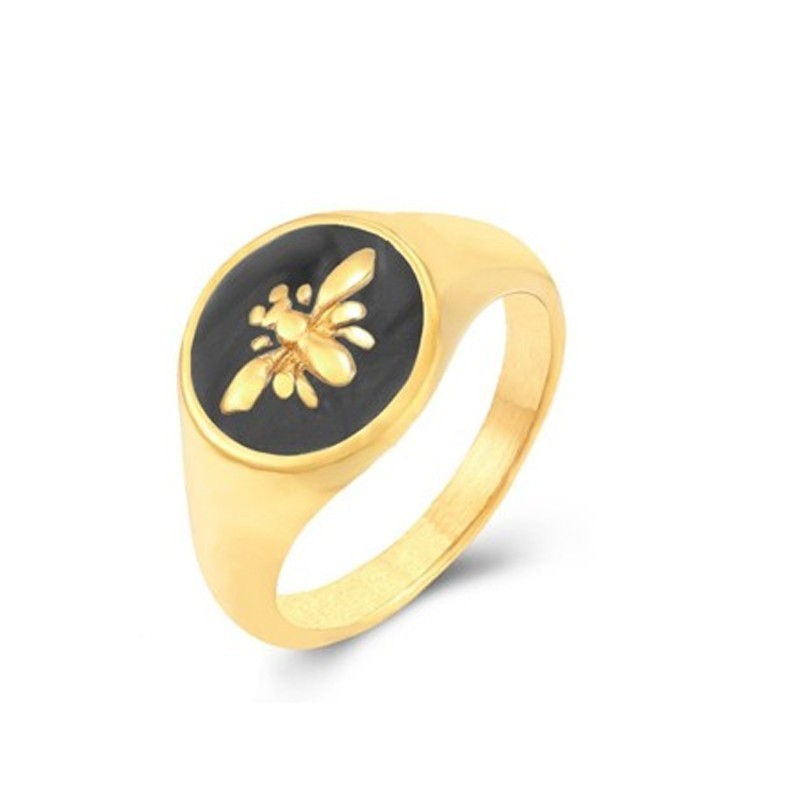 Black Bee Gold Ring