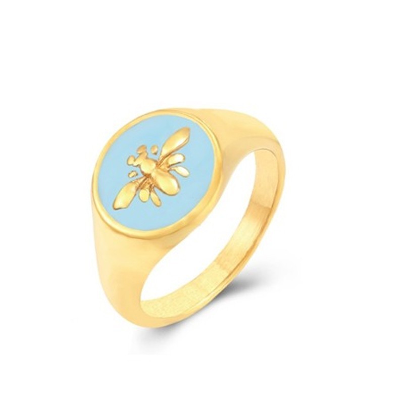 Blue Bee Gold Ring