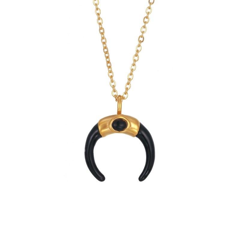 Black Onyx Gandhari Gold Necklace