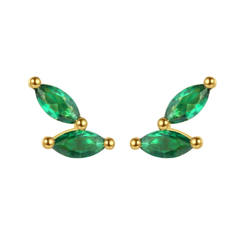 Green Kavya Gold Earring