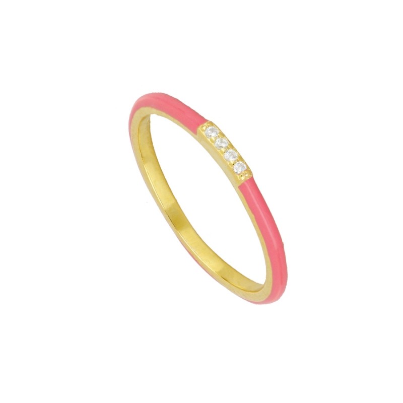 Dark Pink Martinica Gold Ring