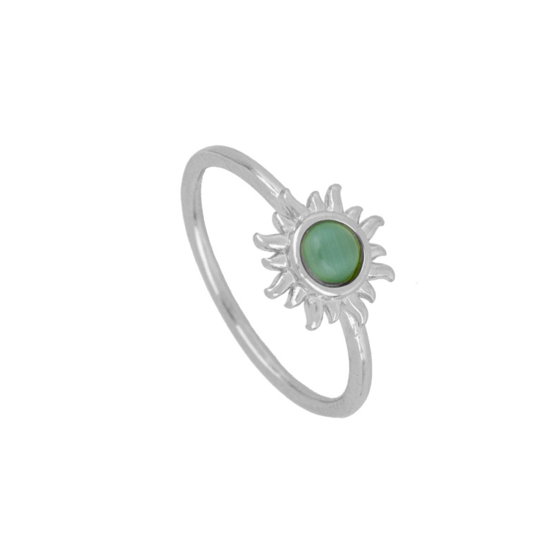 Green Opal Inca Sun Ring