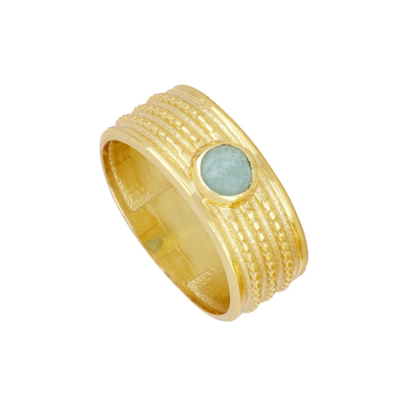 Amazonite Acalia Gold Ring