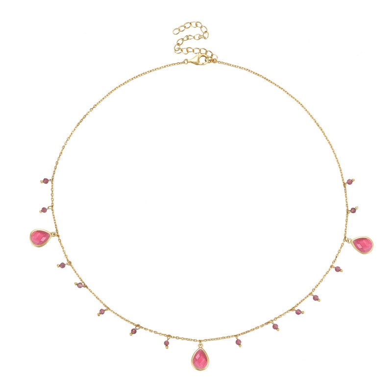 Pink Tourmaline Yilda Gold Necklace