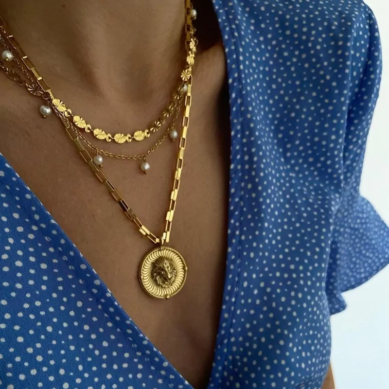 Lion Medal Gold Necklace 2