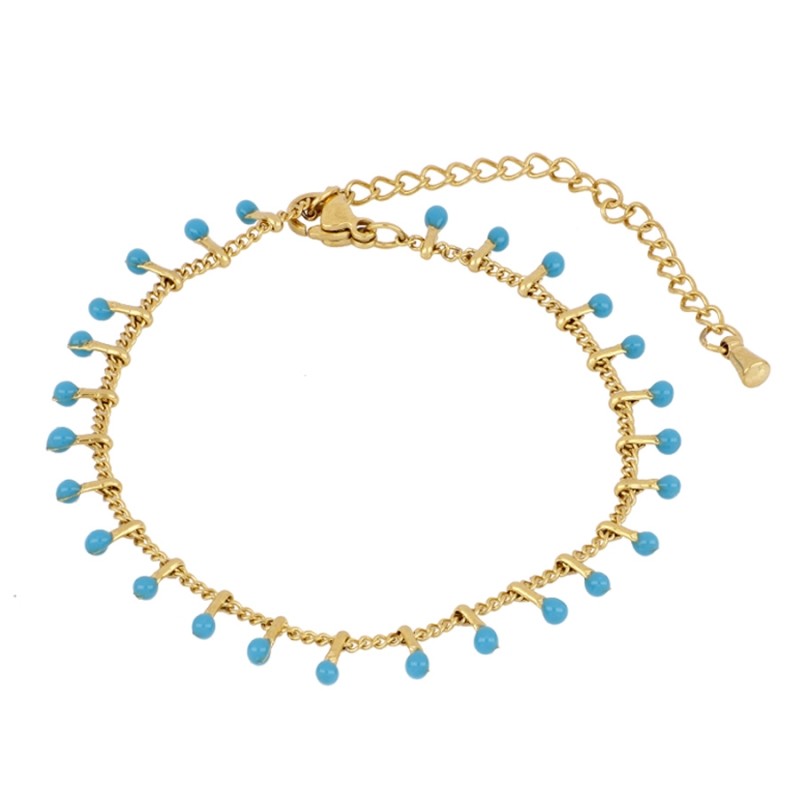 Turquoise Miami Gold Anklet