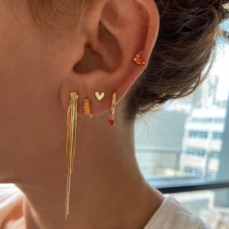 Orange Petit Gold Earring 2