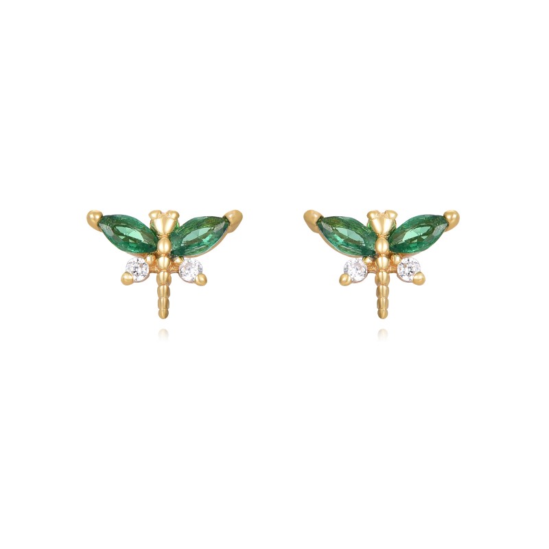 Mini Dragonfly Gold Earring