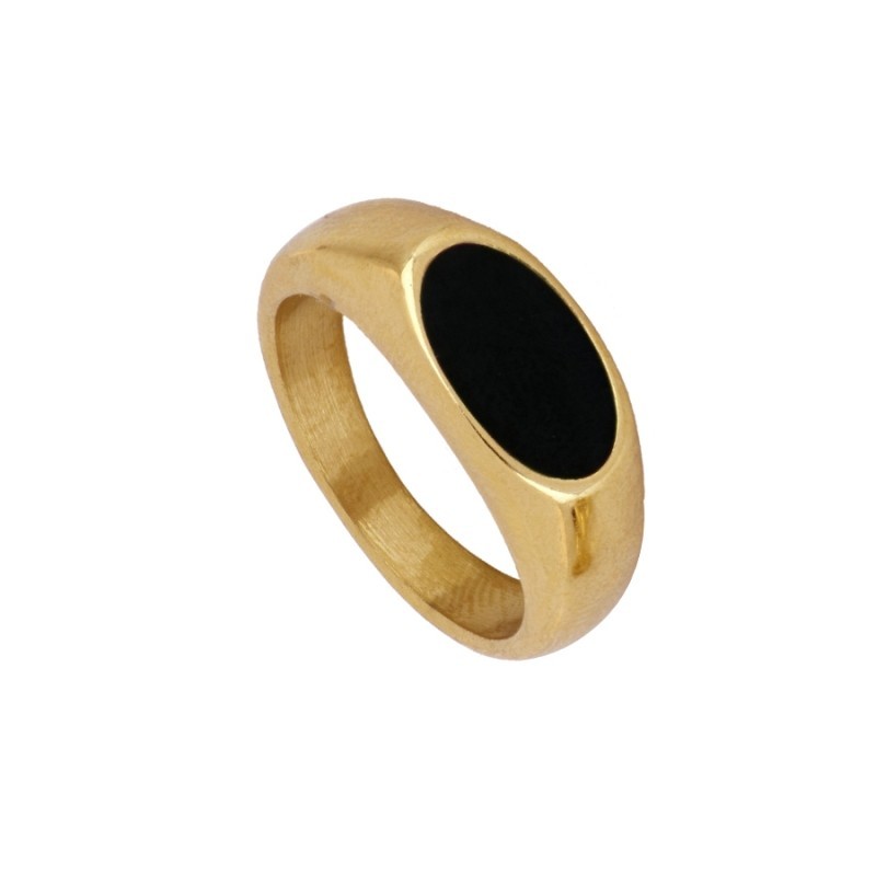 Anillo Elisa Oval Negro Oro