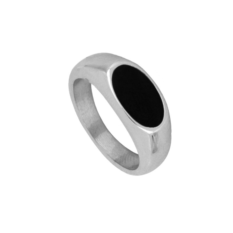 Black Oval Elisa Ring
