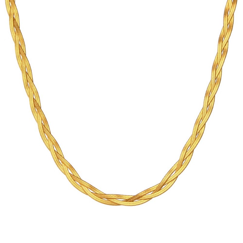 Collar Herryingbone Braid Oro (Varias Medidas)