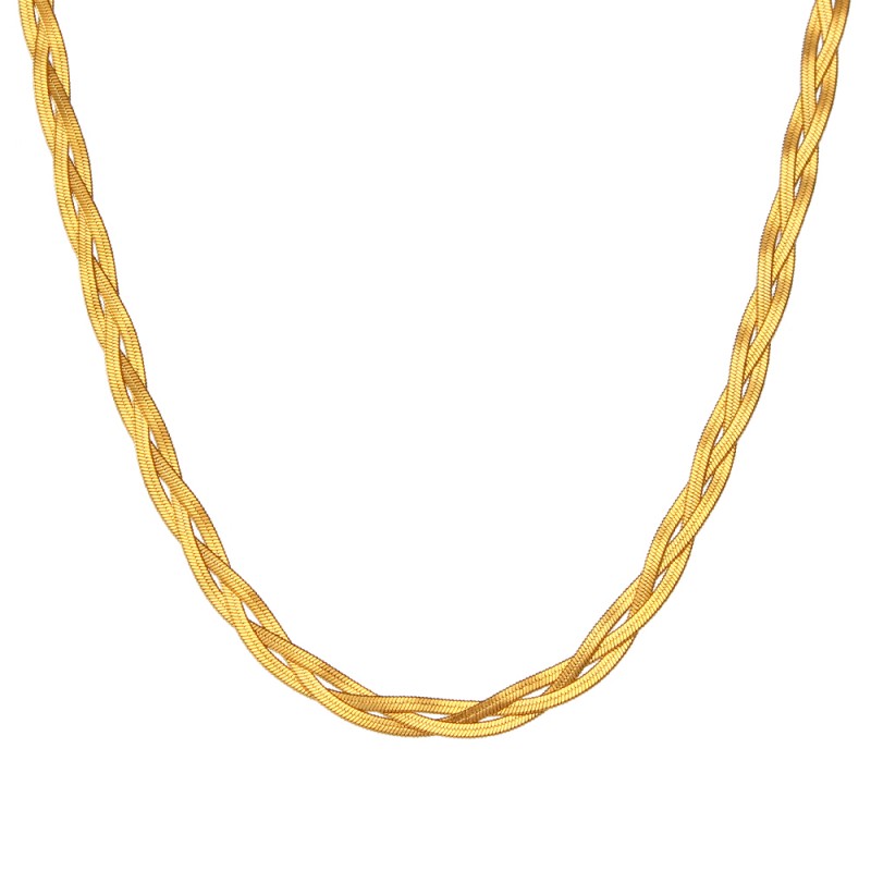 Collar Herryingbone Braid Oro (Varias Medidas)