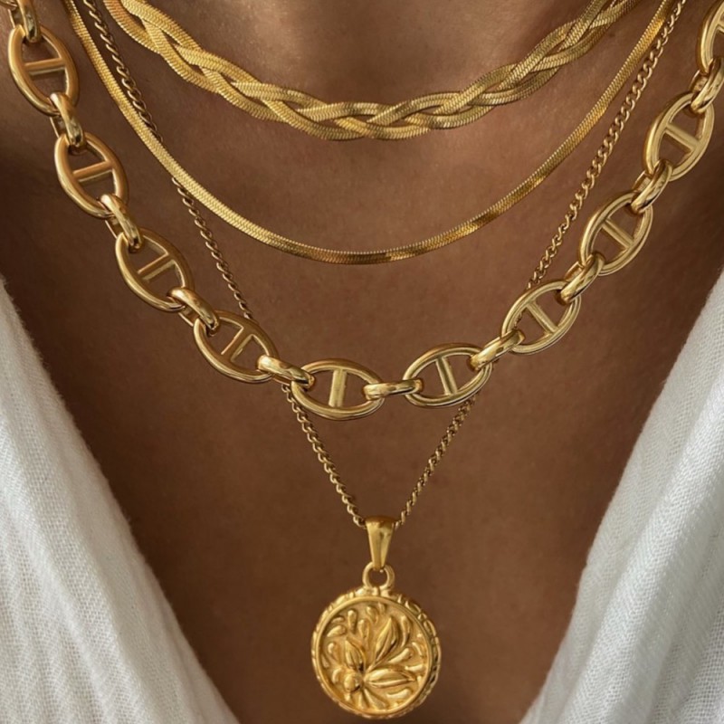 Collar Herryingbone Braid Oro (Varias Medidas) 2