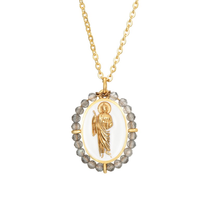 Labradorite Saint Gold Necklace