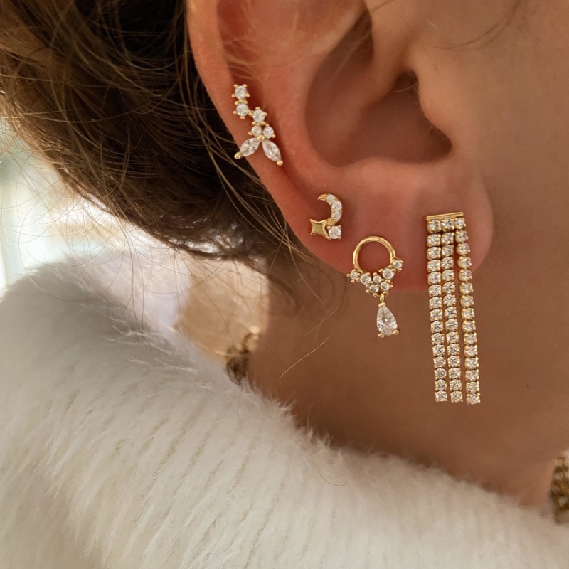 Pendiente Riviere Triple Oro (PAR) 2