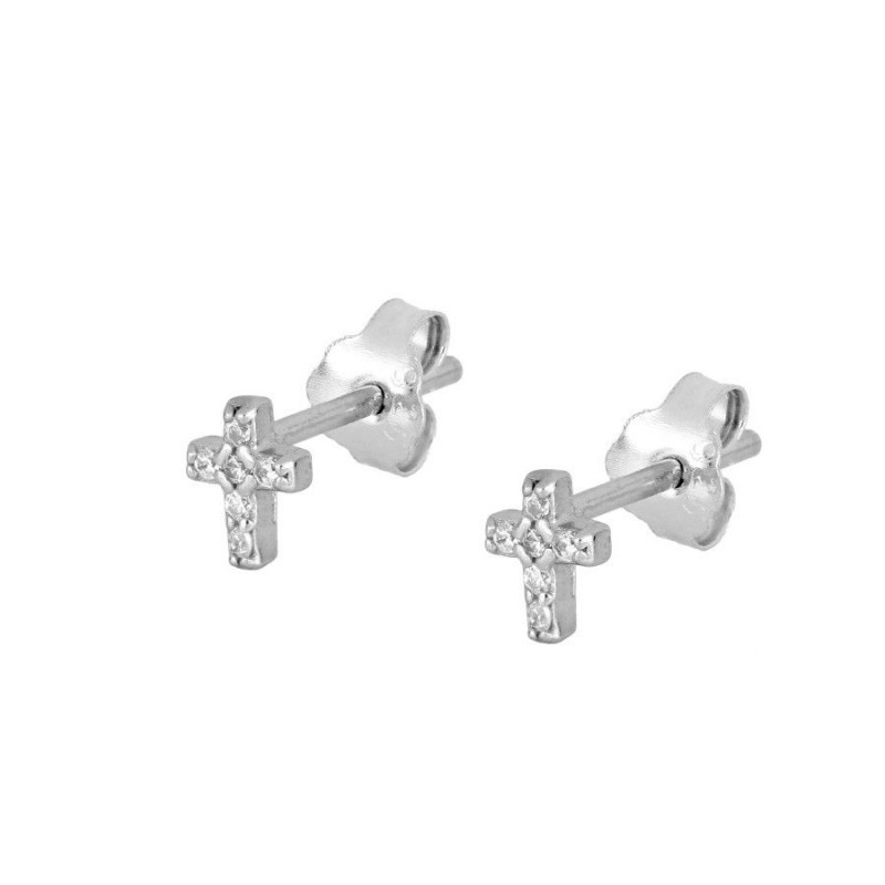 Zirconia Cross Earring