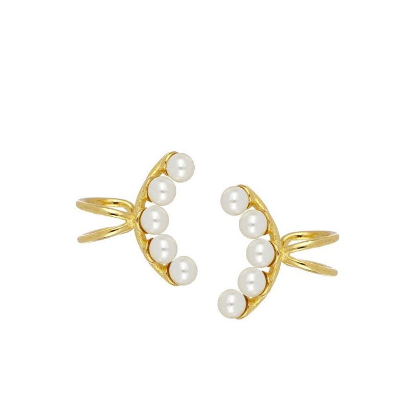 5 Pearls Gold Ear Cuff