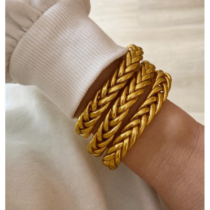 Gold Leaf Braided Bracelet (Gold)
