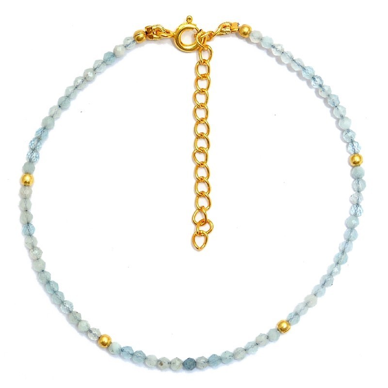Aquamarine Wave Gold Bracelet