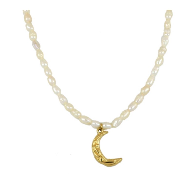 Pearls Anubis Gold Necklace