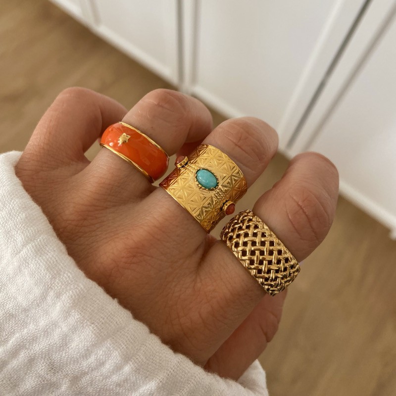 Anillo Borneo Naranja Oro 2