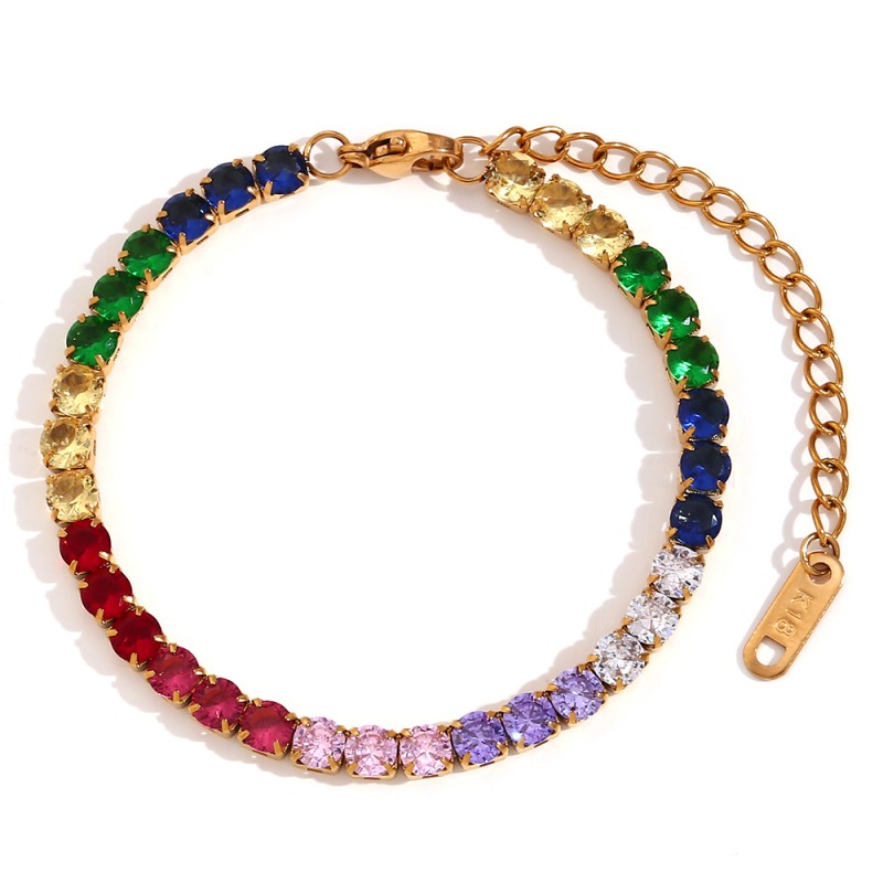 Multicolour Tenesis Gold Bracelet