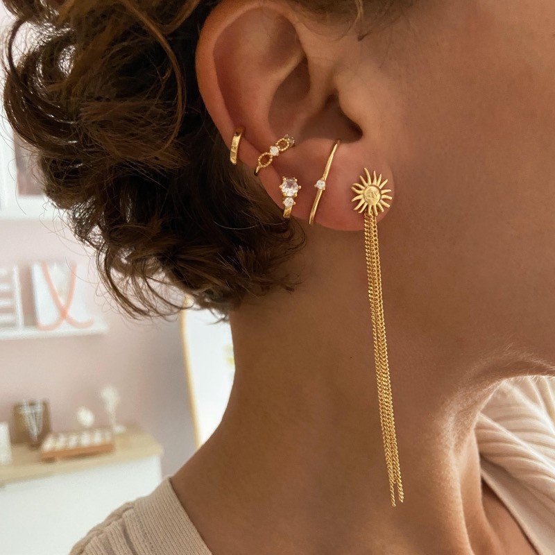 Pendiente Melba Circonita Oro 2