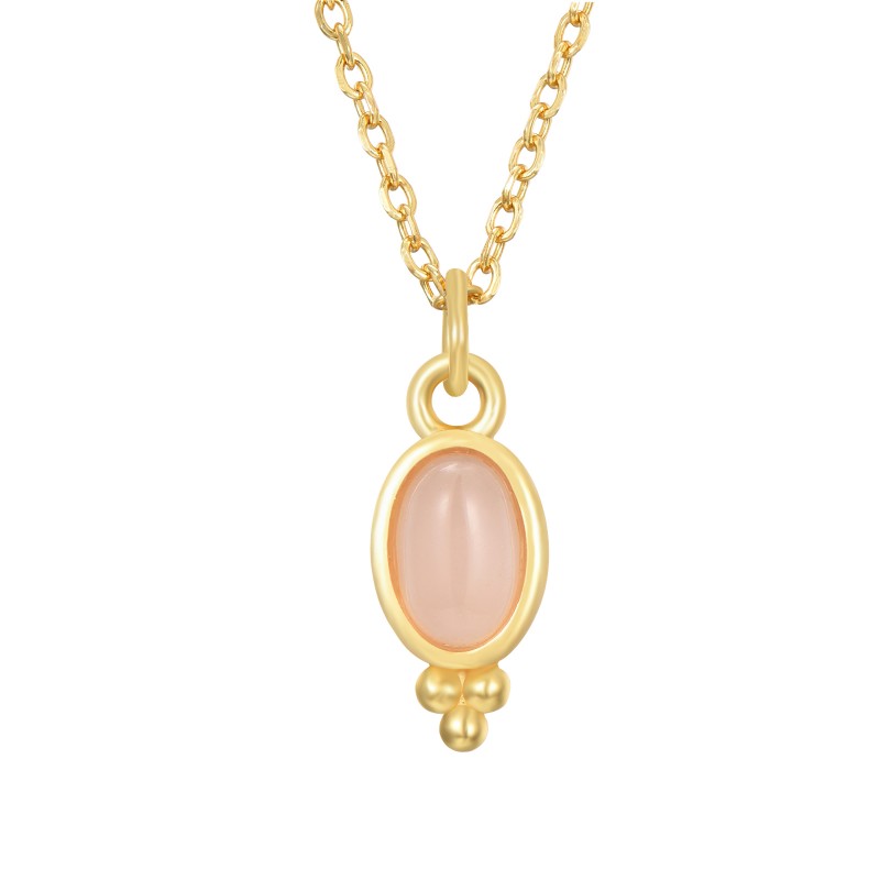 Pink Quartz Sanya Gold Necklace