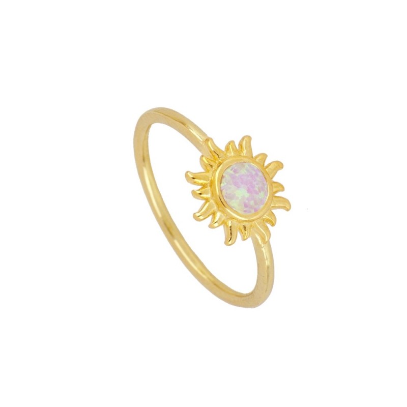 Pink Opal Creta Gold Ring