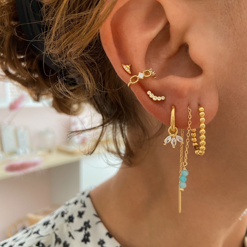 Pendiente River Amazonita Oro 2