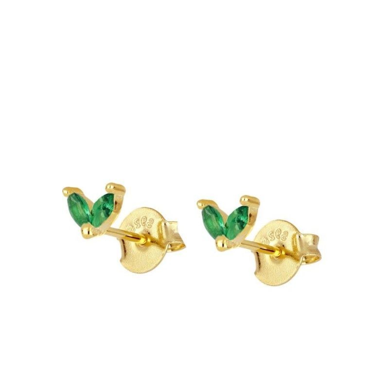 Green Petit Gold Earring