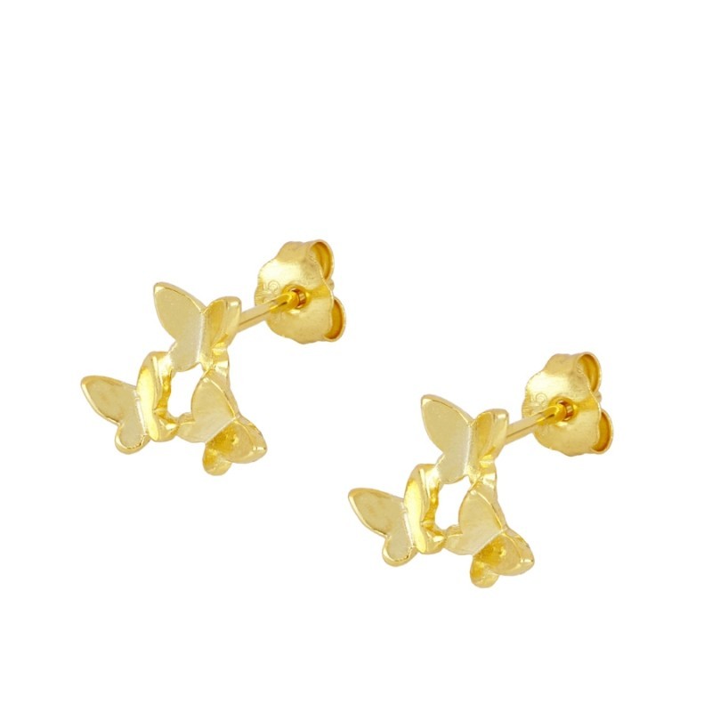 Pendiente Triple Mariposa Oro