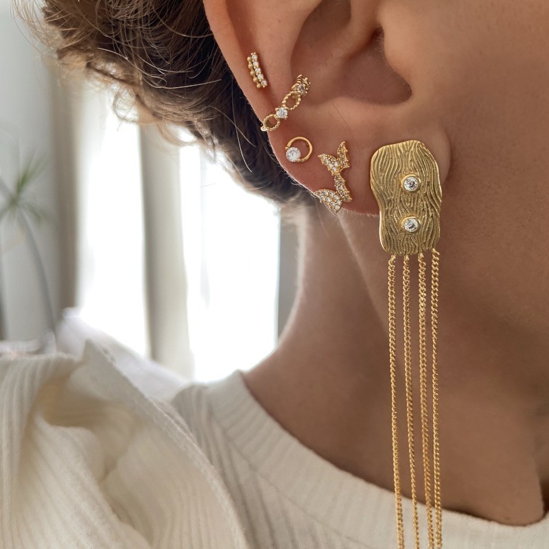 Pendiente Maldivas Circonitas Oro 2