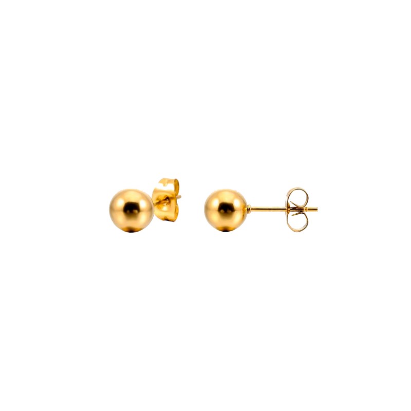 Steel Sphere 3mm Gold Earring