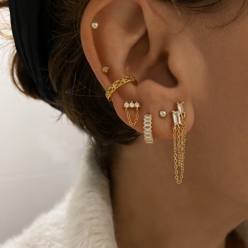 Pendiente Mun Cadenita Oro 2