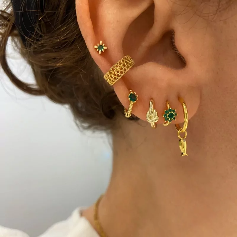 Pendiente Aro Nudo Oro 2