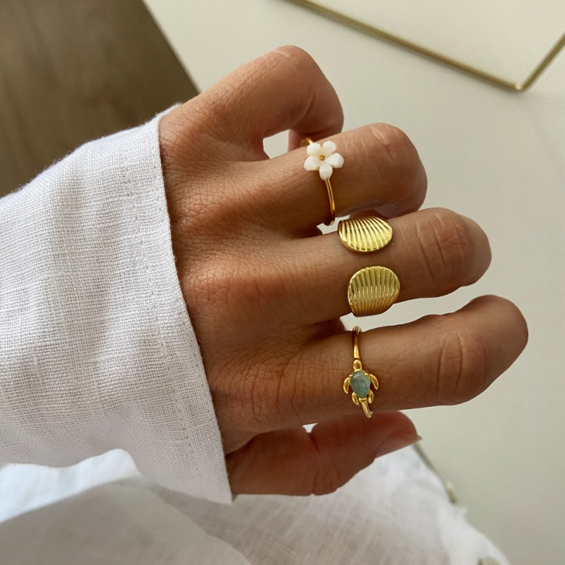 Anillo Turtle Ópalo Azul Oro 2