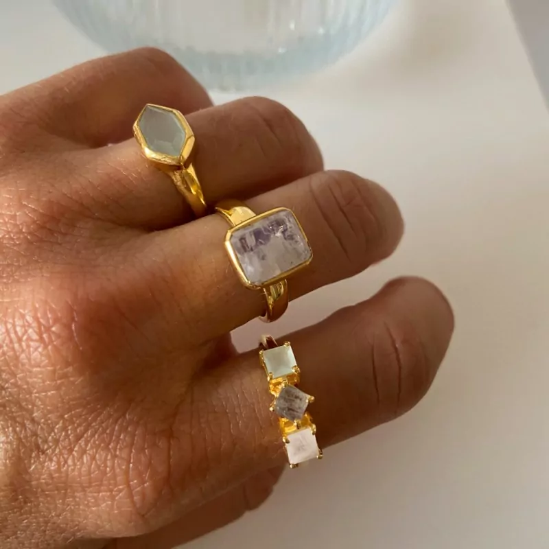 Anillo Cozumel Calcedonia Oro 2