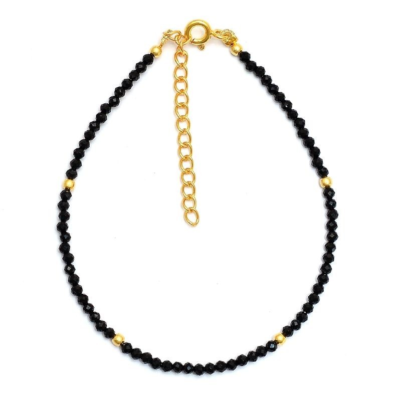 Black Onyx Wave Gold Bracelet