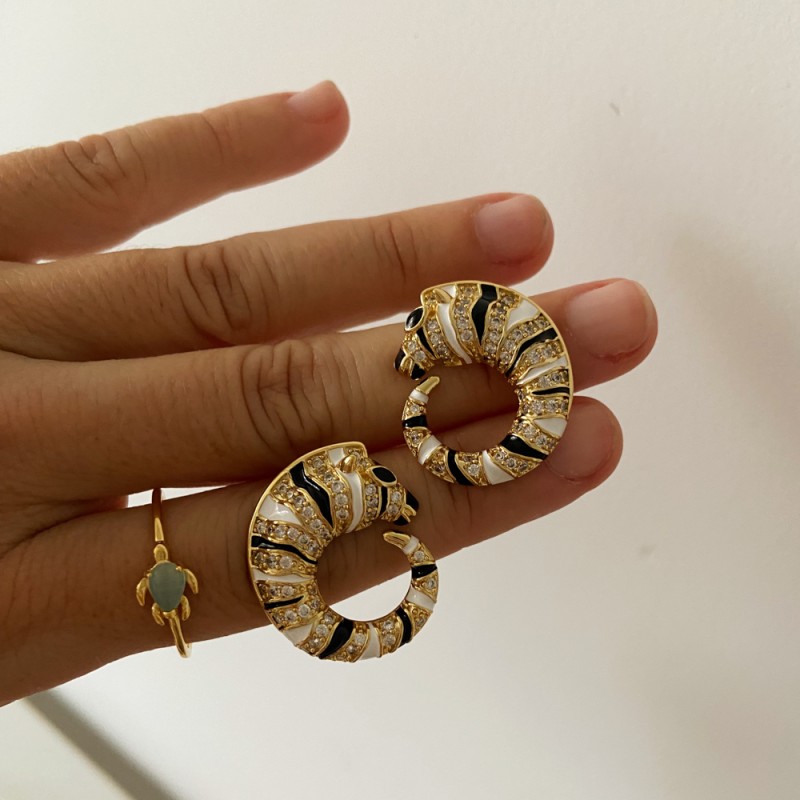 Pendientes Cebra Oro (PAR) 2