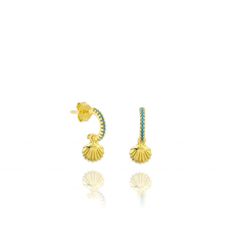 Turquoise Sea Gold Earring