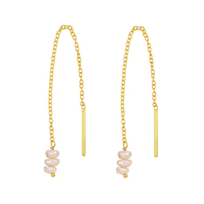 Pearls River Gold Earring
