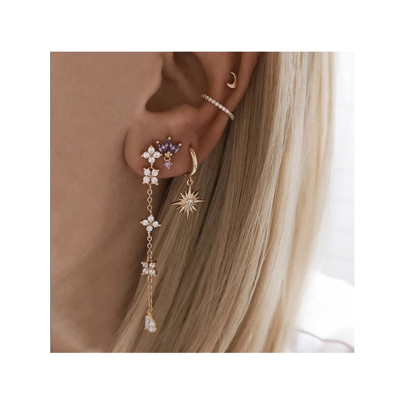 Lavender Poppy Gold Earring 2