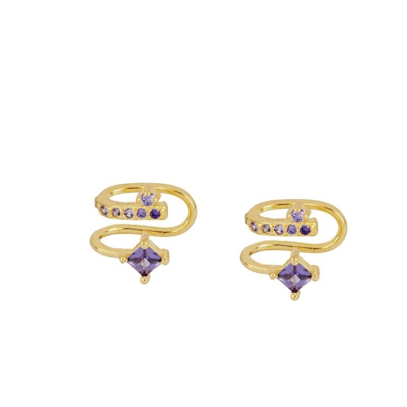 Ear Cuff Jolie Lavanda Oro