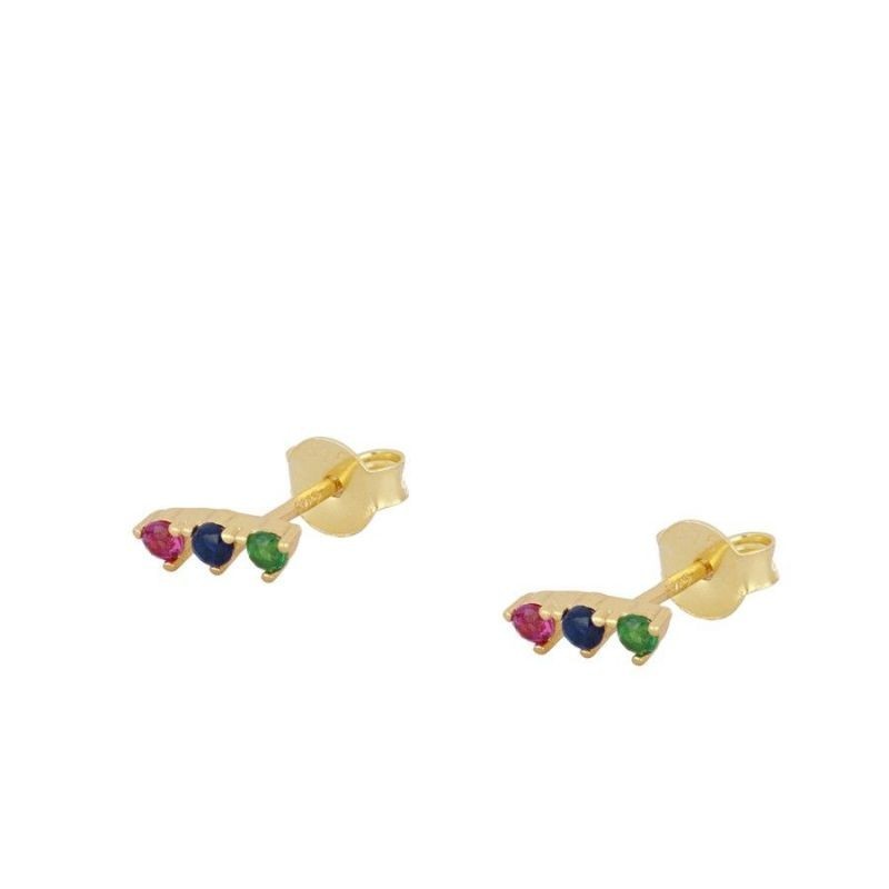 Multicolor Mun Gold Earring