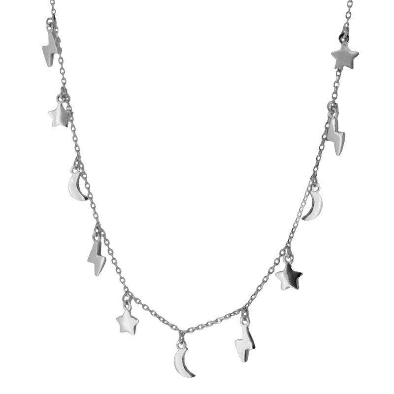 Ray Moon and Star Necklace