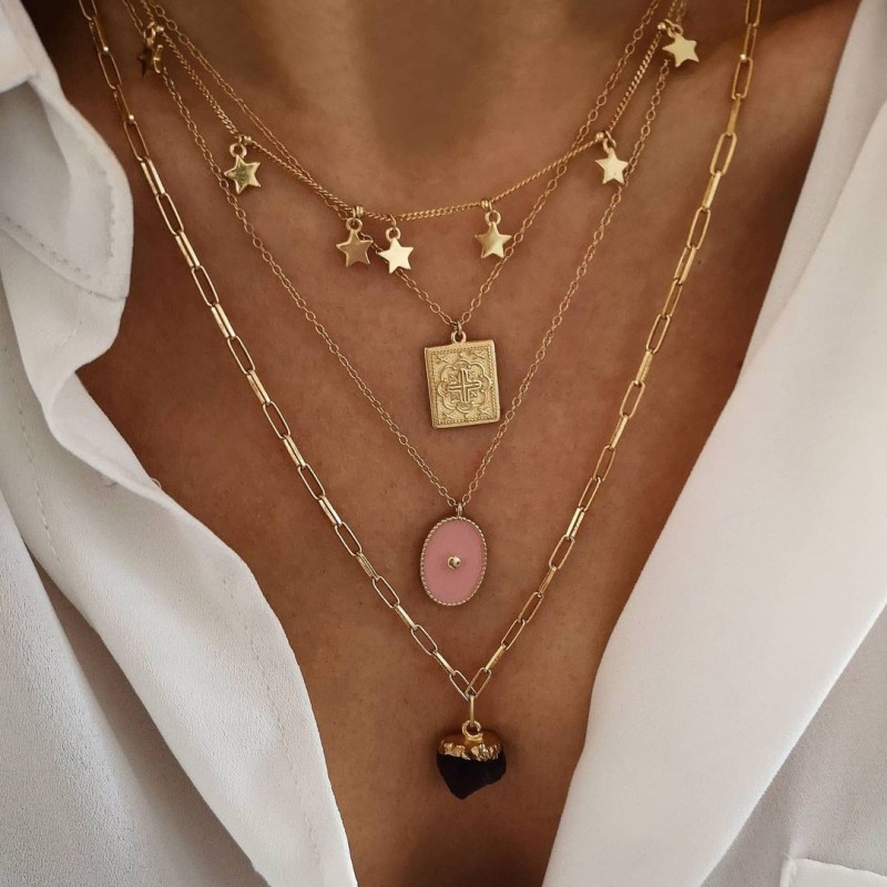 Croix Medal Gold Necklace 2