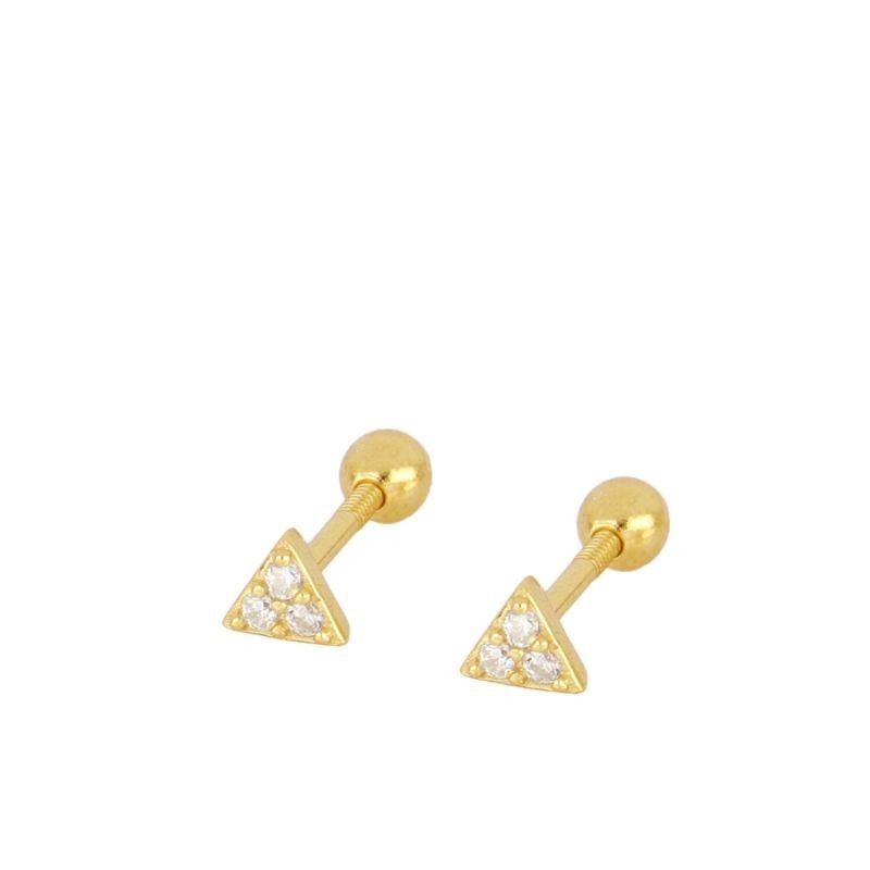 Piercing Triángulo Circonitas Oro