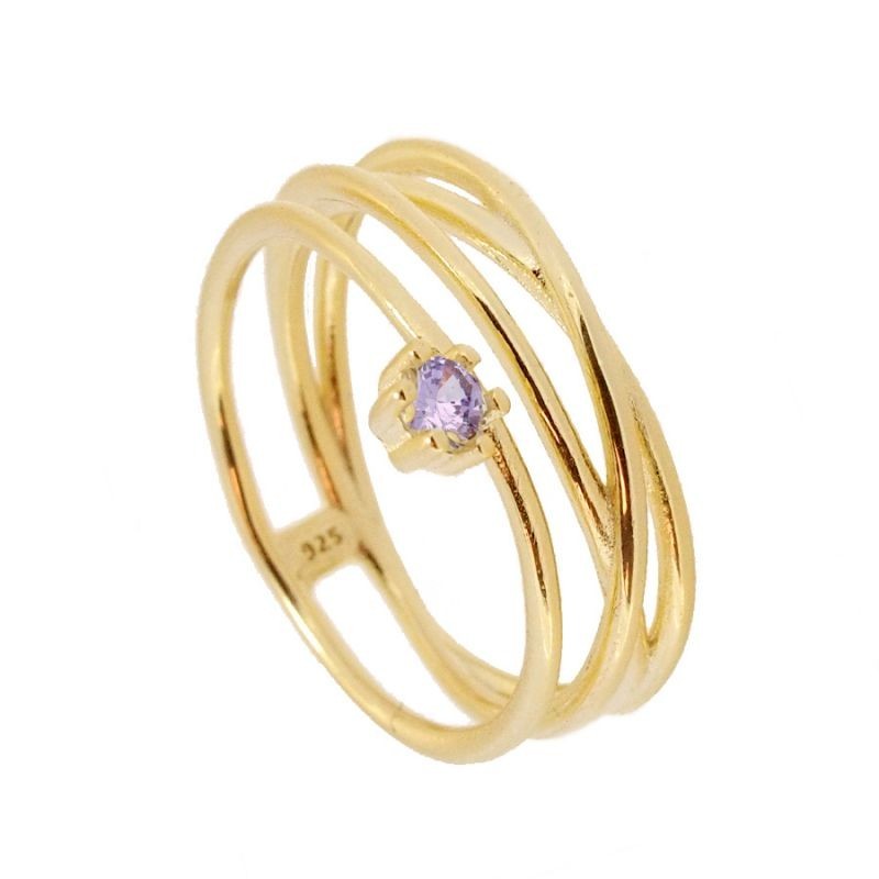 Lavender Four Gold Ring