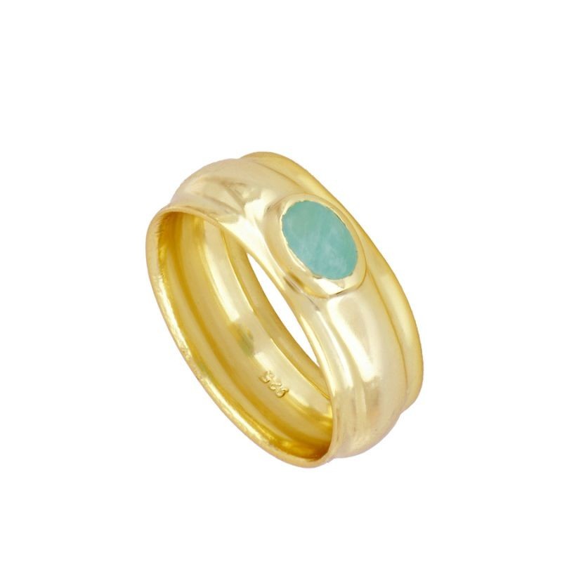 Maki Amazonite Gold Ring